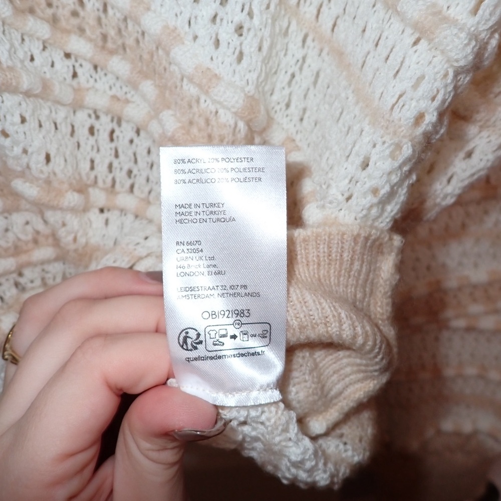By Anthropologie Open-Stitch Checkered Sweater size S - Picture 13 of 14